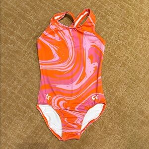 GK Girls' Orange & Pink Swirl One-Piece